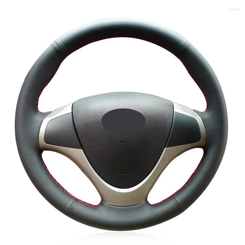 Steering Wheel Covers Hand-stitched Black Genuine Leather Car Cover For I30 Elantra Touring 2007 2008 2009 2010 2011 2012