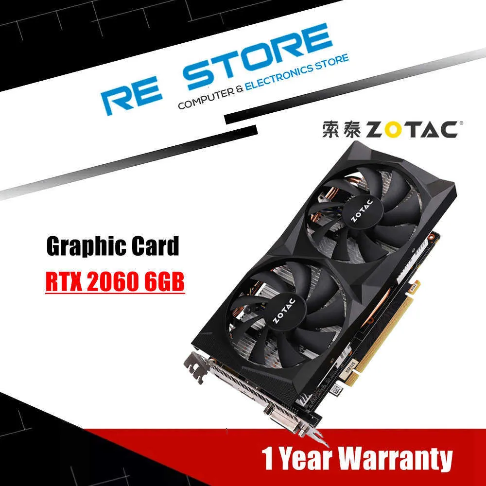 Zotac RTX 2060 6GB بطاقات الفيديو GPU RTX2060 بطاقة رسومات ألعاب