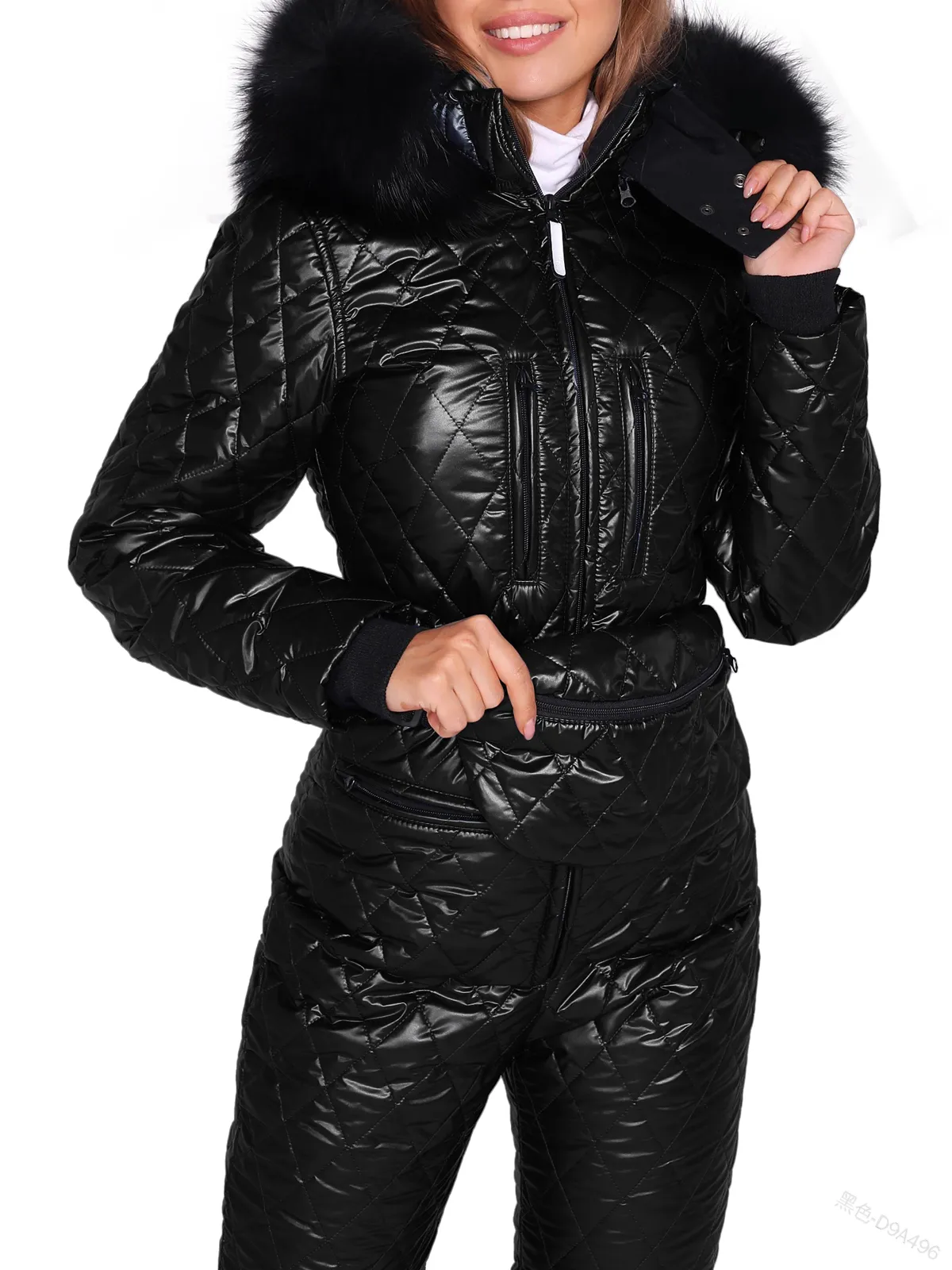 Mulheres para baixo Parkas Ski Macacão Mulheres Inverno Outerwear Gola de Pele Guarnição Com Capuz Snowsuit Manga Longa Onesie ing Jaquetas Parka Ternos 221231