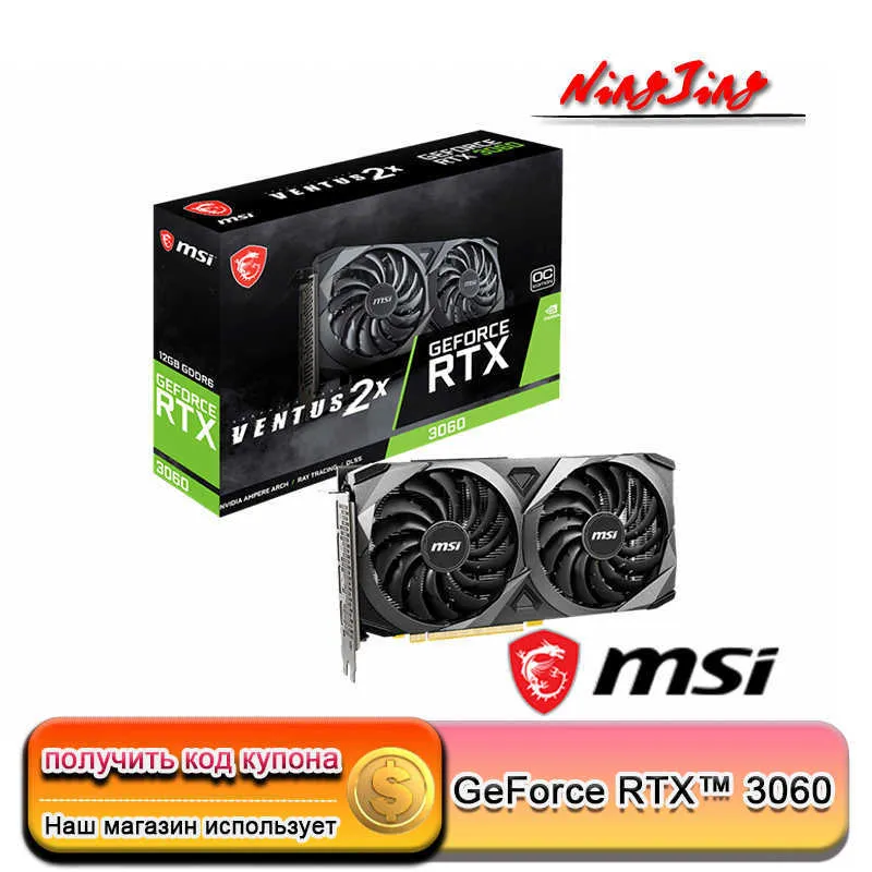 MSI GEFORCE RTX 3060 Ventus 2X 12G OC 192ビットGDDR6 15GBPSビデオカードGPUグラフィックカードRTX3060 12GB LHR NEW