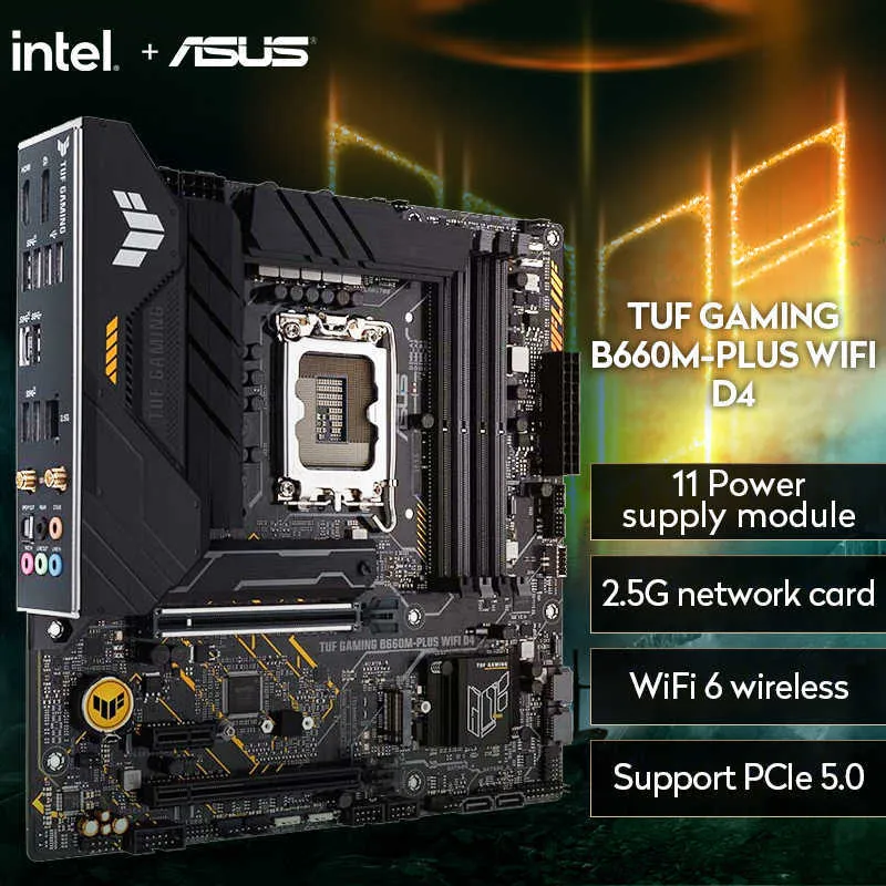 ASUS New TUF Gaming B660M-Plus D4 WiFi Computer Motherboard CPU 12700/12400FINTEL B660/LGA 1700