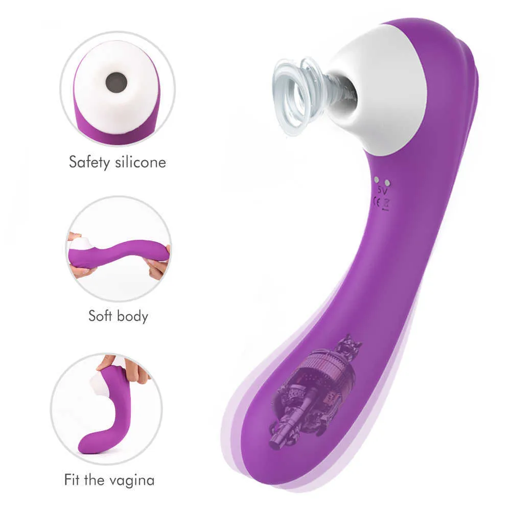 Articoli di bellezza Doppia stimolazione Clit Sucker G Spot Dildo Vibratore con 6 intensità di suzione 9 Forti modalità di vibrazione Giocattoli sexy per donne 2 in 1