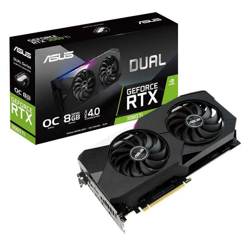 ASUS DUAL RTX 3060 TI O8G V2 afox graphics card - 8GB Mini V8 GPU  