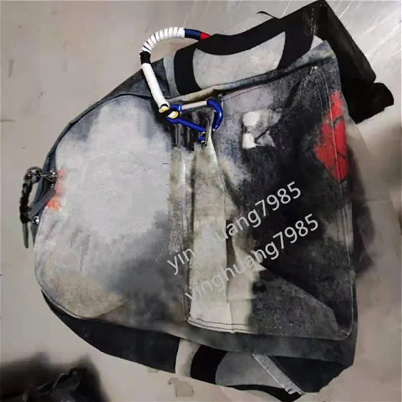 2021 Fashion Style Graffiti Printed rope bag embroidered with multicolored print canvas backpack school bag289z