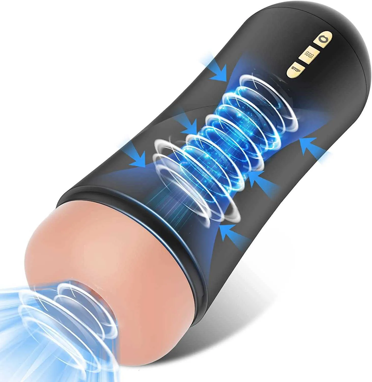 Automatic Sucking Male Masturbators -Upgraded Electric Masturbator Cup Stroker with Powerful 5 Suction 10 Vibration 3D Realistic Textured