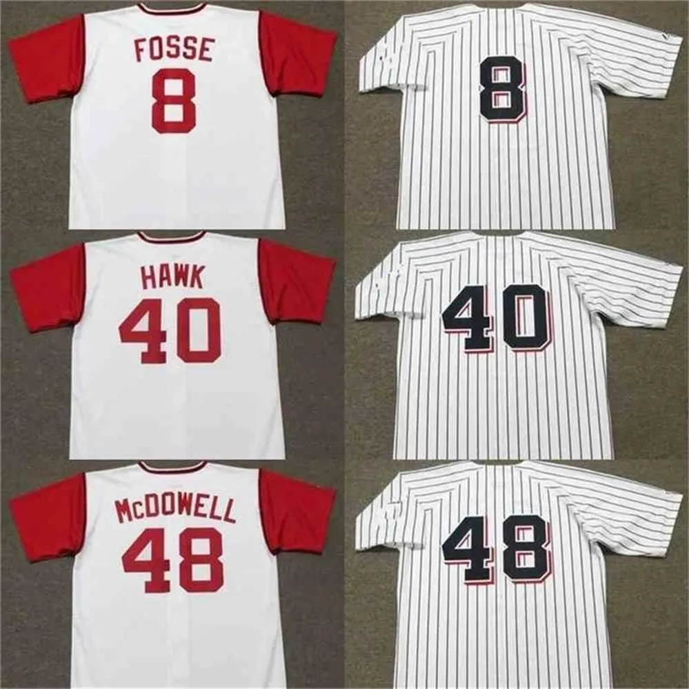 QQQ8 C202 Men 8 Ray Fosse 40 Ken Harrelson 48 Sam McDowell Baseball Jersey Stitched