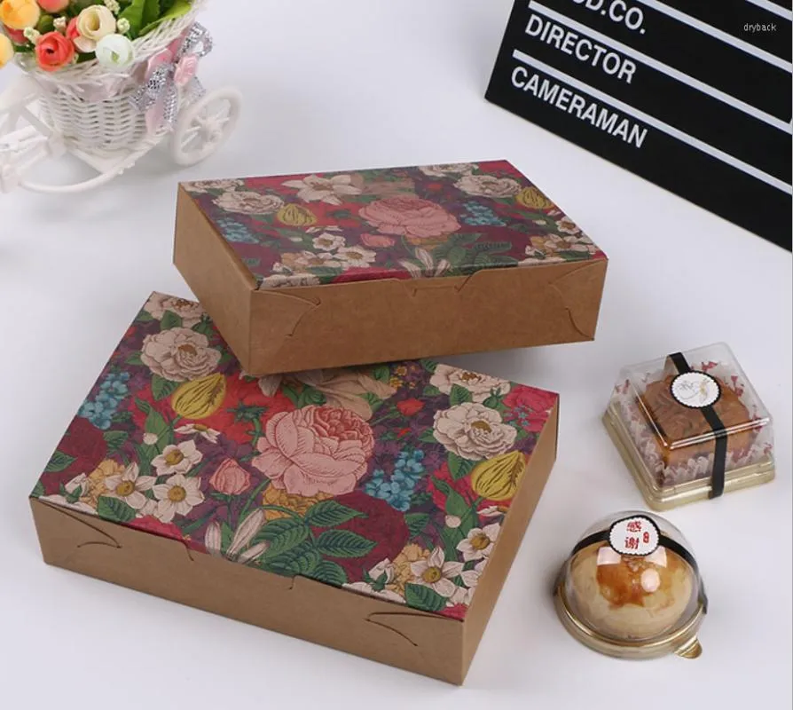 Geschenkwikkeling 24 -stks/Lot Kraft Craft Paper Sieraden Pack Boxes Small Box voor koekjes Handgemaakte Soap Wedding Party Candy Packaging