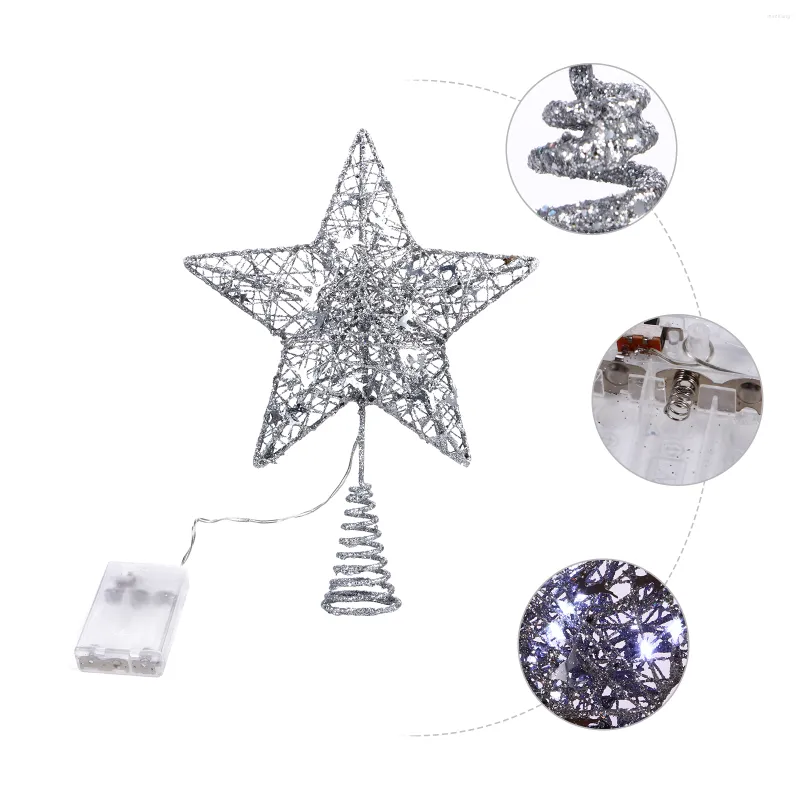 Christmas Decorations Tree Star Topperdecor Toppers Decoration Light Glitter Ornaments Sparkly Topslighted