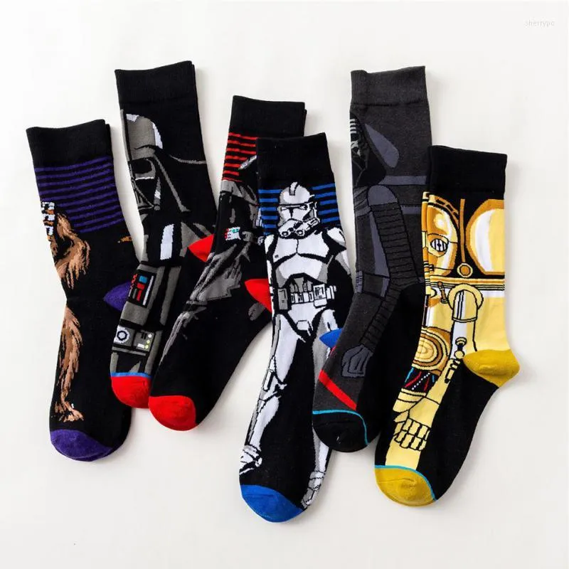 Skarpetki męskie Storm Cosplay Wookiees Jedi Knight Fashion Personality Funny Men Mężczyzn Sock Four Seasons Skateboard