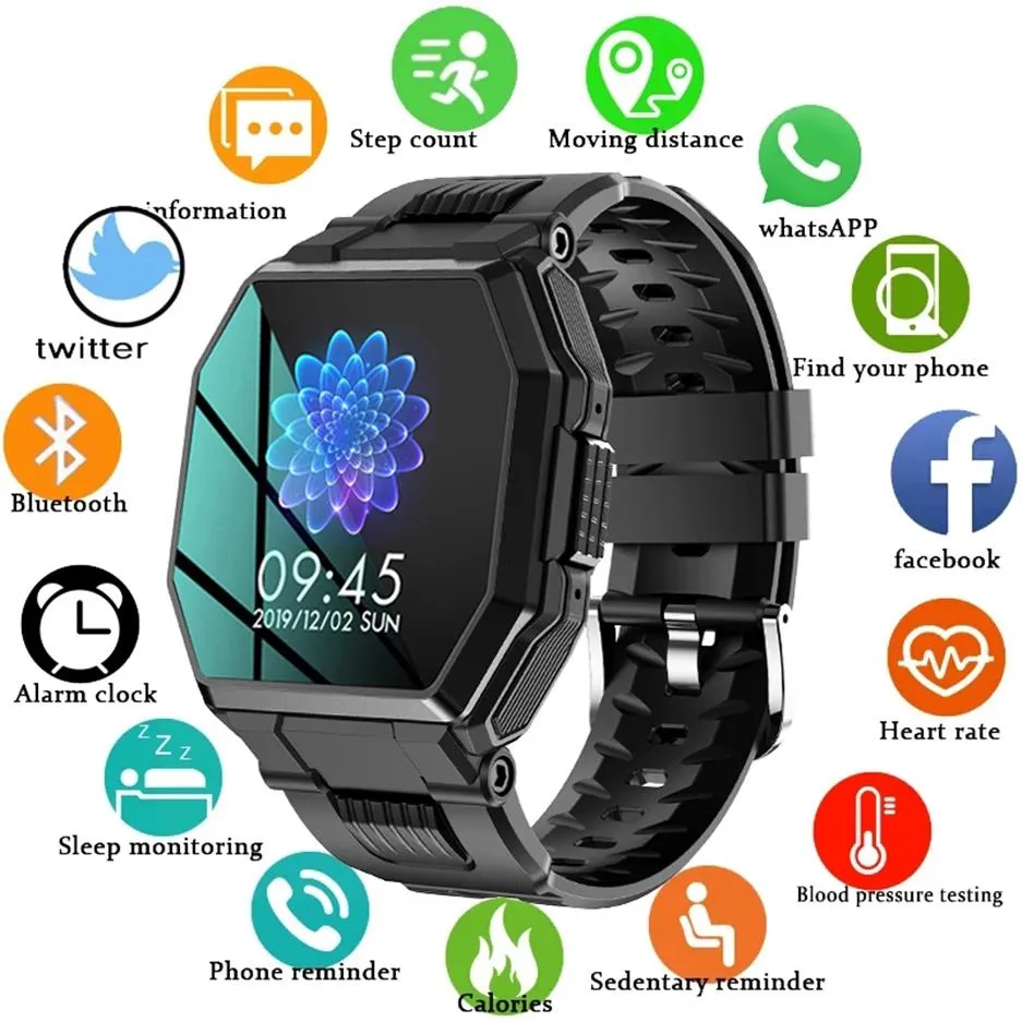 2021 Sport militare di lusso Orologio da uomo intelligente da uomo Touch screen completo Pressione sanguigna Monitor della frequenza cardiaca Chiamata Bluetooth smartwatchg288s