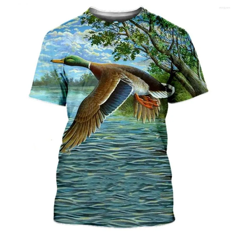 Męskie koszule 2023 3D Huntidge Pircing Bird Print HARAJUKU T-shirt Summer Fashion Casual Tshirt Short Sleeve Streetwear Unisex Tshirts