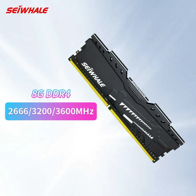 SEIWHALE RAM DDR4 8 Go 2666 MHz 3200 MHz 3600 MHz Mémoire DIMM de bureau compatible avec AMD et Intel