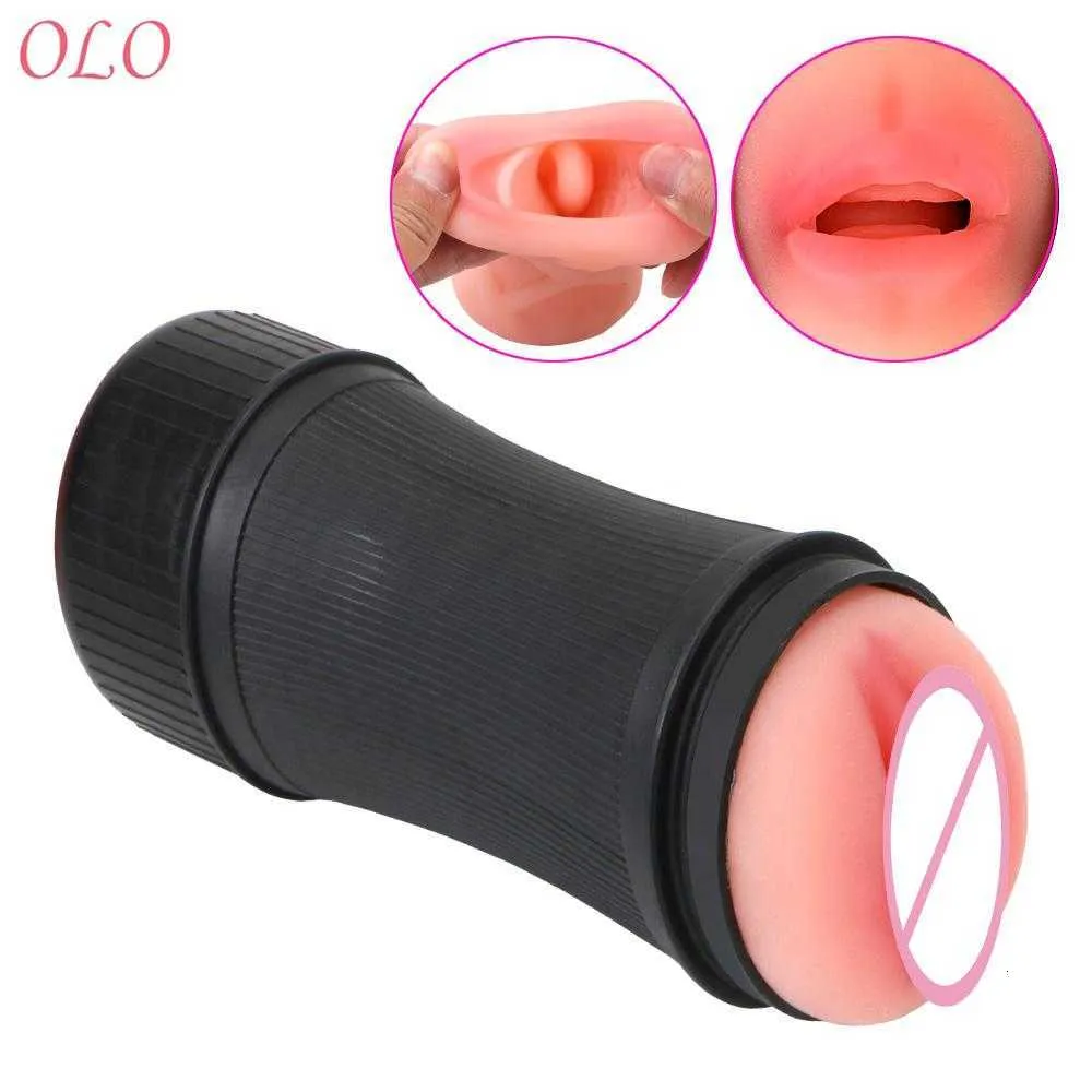 Blow Job Erotic TPE 2 In 1 Realistic Vagina Oral Mouth Deep Throat Male Masturbator Cup Sex Toys for Man