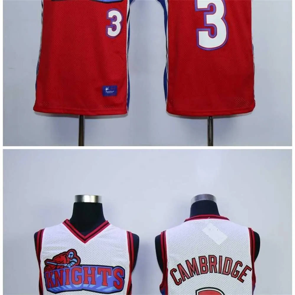 QQQ8 Top Guards 1 мужская Кембриджская Джерси 3, такие как Mike La Knights Movie College Basketball Jerseys White Red 100%.