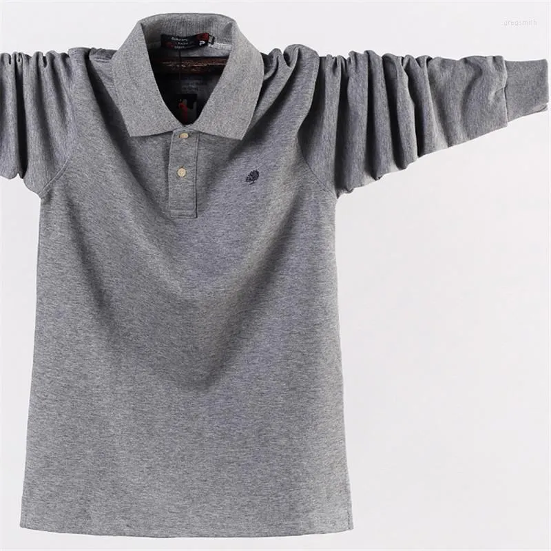 Polos pour hommes hommes Polo à manches longues vêtements 2023 haute qualité automne décontracté coton mode