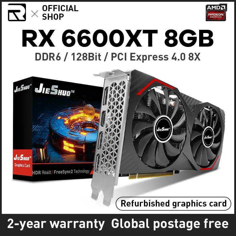 Überholte AMD Radeon RX6600XT 8GB Grafikkarte RX 6600 XT 8GB GPU GDDR6 128Bit RX 6600XT 8GB Grafikkarte mit 8G/128bit