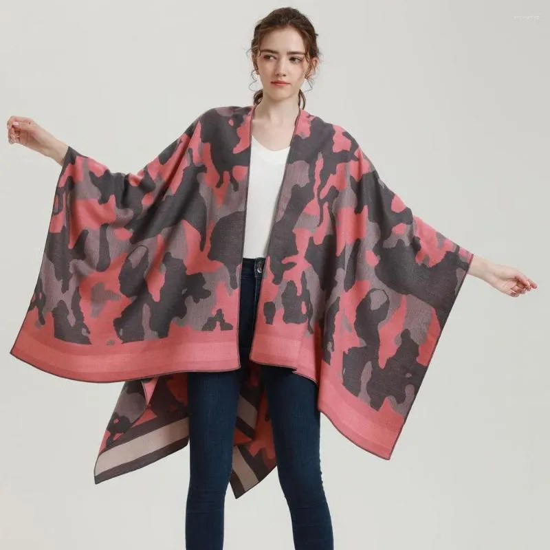 スカーフファムカパパラミュージャーパシュミナ厚い毛布ラップショール模倣カシミア女性スカーフウィンタースイートヒョウポンチョエカルペ
