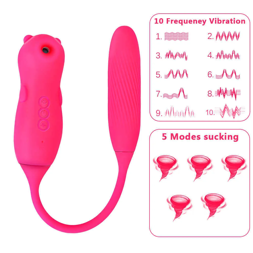 Articoli di bellezza 2 in 1 Sucking Vibator Prodotto per adulti Masturbatore femminile G Spot Stimolatore del clitoride Giocattoli sexy per le donne Clit Nipple Sucker