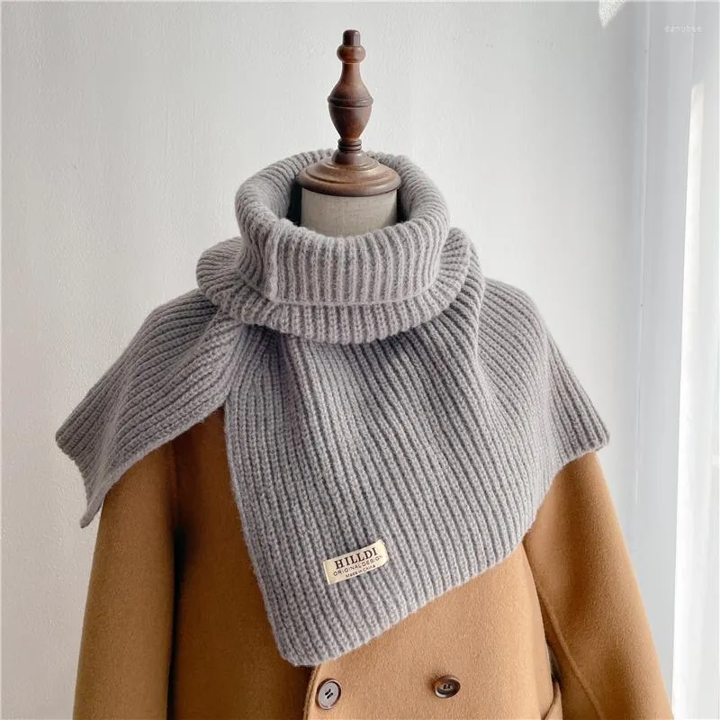 Écharpes d'hiver tricotées pour femmes, écharpe décontractée, mode solide, style coréen, fil de laine, garde au chaud, silencieux, 2023