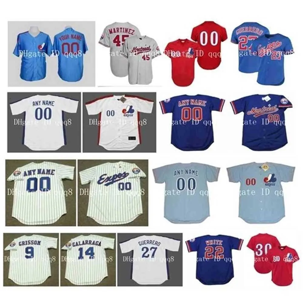 qqq8 Air01 Maglia vintage Montreal Expos VLADIMIR GUERRERO GARY CARTER CLIFF FLOYD JOSE CANSECO PEDRO MARTINEZ TIM RAINES RONDELL WHITE Retro Baseball