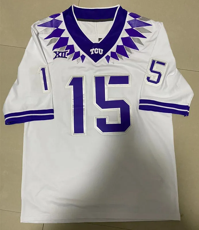 2023 National Championship Game #15 Max Duggan TCU Football Jersey