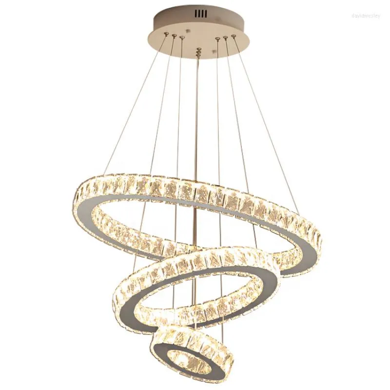 Hanglampen moderne luxe kristallen ringverlichting Europa vergulde metalen licht salon keuken armatuur slaapkamer studie led luster home decor