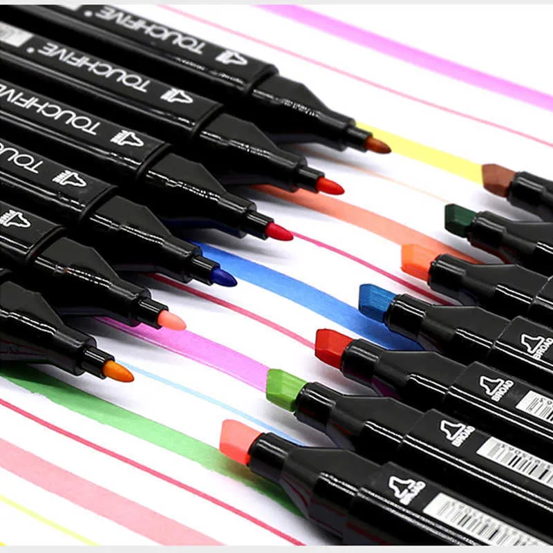 TouchFIVE 30/40/60/80 Color Art Markers Set Dual Headed Artist