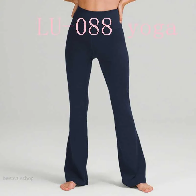 SIE WOLLEN Schlaghosen für Damen, Leggings lu-088, Yoga-Hose, super dehnbare Leggings mit hoher Taille, Fitnessstudio, Workout, ausgestellte breite Killer-Beine, Hosenoberteil