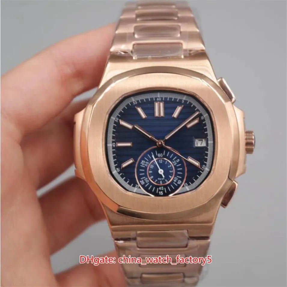 8 Style Selling High Quality Watches 40 5mm Nautilus 5980 5980R-001 18k Rose Gold Asia Mechanical Transparent Automatic Mens W289J