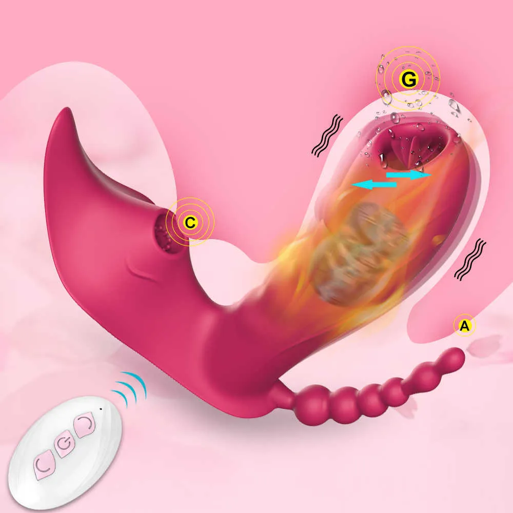 Articoli di bellezza Riscaldamento Telecomando senza fili Ventosa Stimolatore del clitoride Vibratore indossabile Giocattoli sexy femminili per donne Coppie Adulti 18