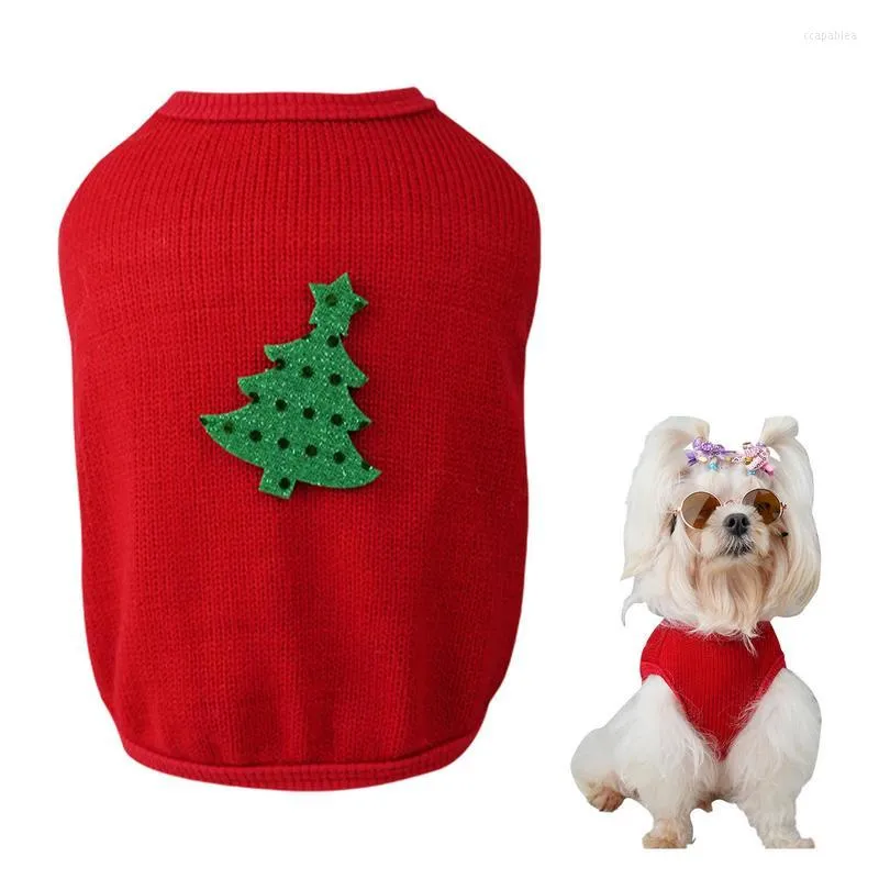 ملابس الكلب عيد الميلاد سترة شجرة حمراء زي الحيوانات الأليفة شتاء الملابس ملابس السترة جرو لذيذ الزي لطيف