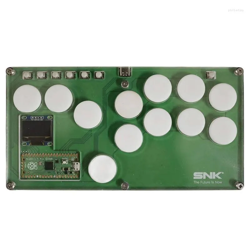 Gamecontroller Ultradünner Mini-Hitbox-Stil Arcade Joystick Fight Stick Controller für PC Switch PI Android PS3 mit Licht