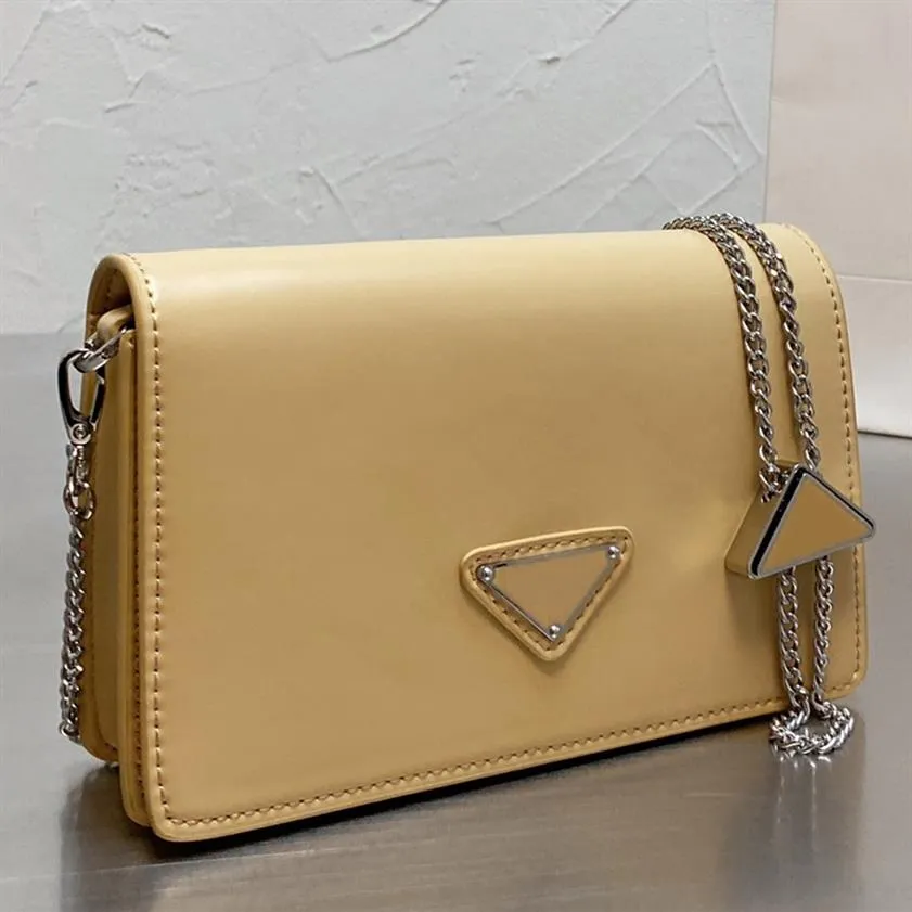 3a designer sacolas de ombro cruzamento Bolsa de alta qualidade Mulheres Siver Cadeia embreagem Triângulo Sign Messenger Bag Wallet 4 Cores Wit237W