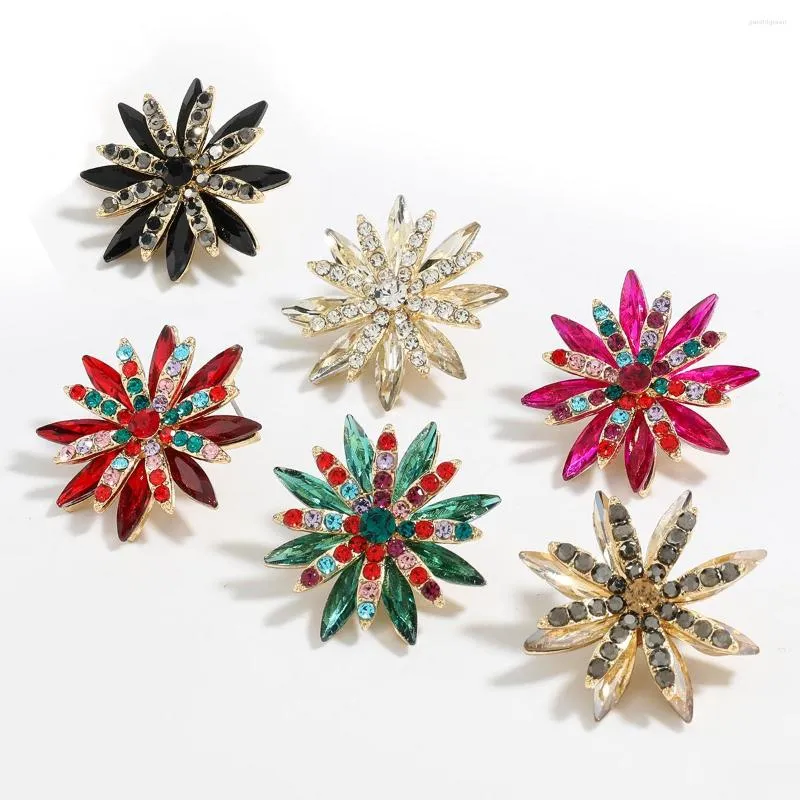 Stud Earrings Pauli Manfi Fashionable Metal Rhinestone Flowers Women's Simple Jewelry Accessories Multicolor Series