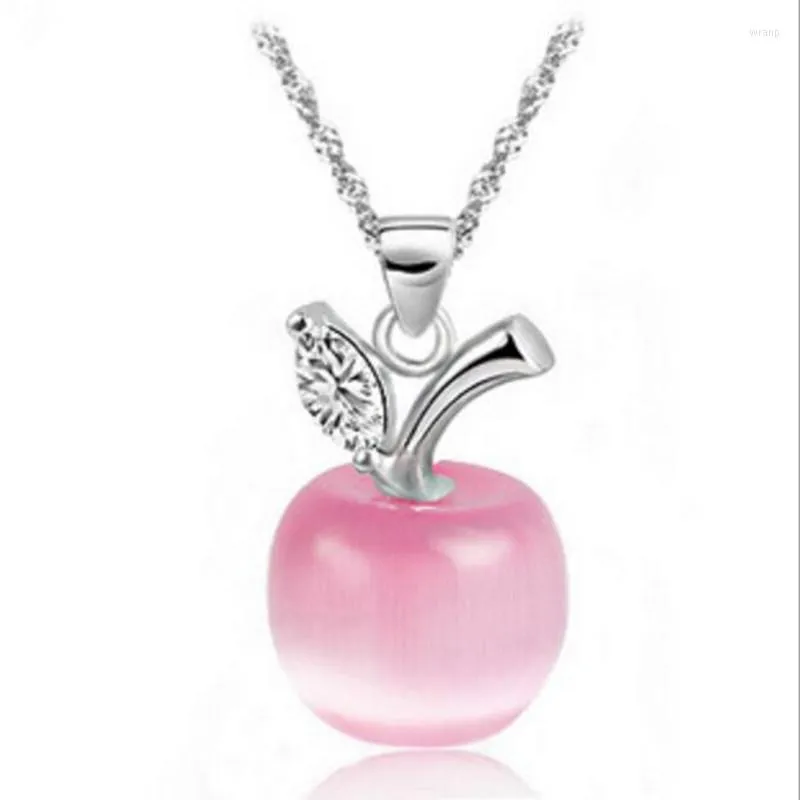 Pendant Necklaces Arrival Silver Plated Jewelry Opal Personality Apple High-quality Female Beautiful N249