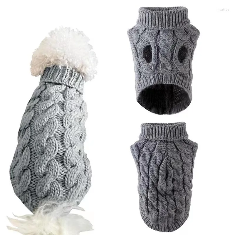 Dog Apparel Winter Clothes Chihuahua Soft Puppy Kitten High Collar Turtleneck Knitted Clothing Sweater Vest Yorkie Coat