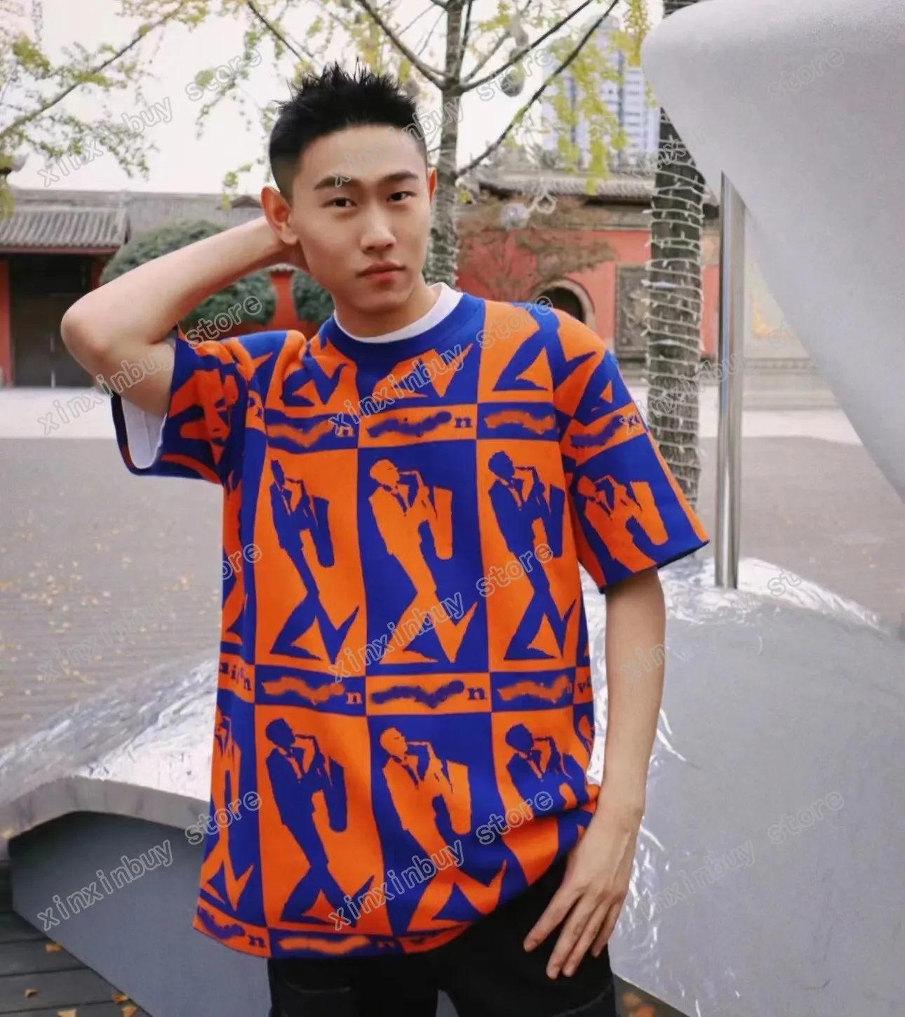 black and orange designer shirt
