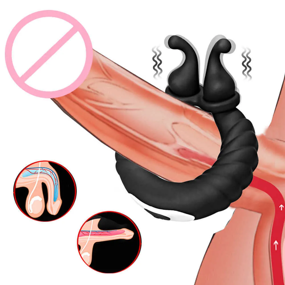 Articoli di bellezza Anelli vibranti per pene Cockring per uomo Massaggiatore punto G Ritardo Manicotto per eiaculazione Vibratori Strumenti per masturbazione