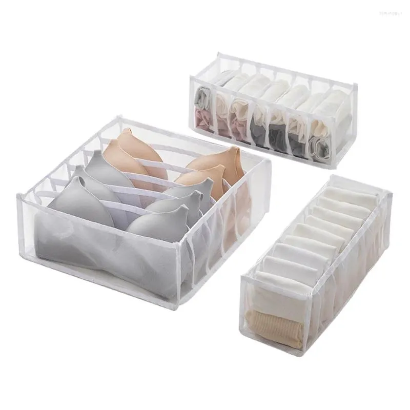 Förvaringslådor strumpor underkläder Box Drawer Type Partition Bra Case Clothing Container Garderob Organiser 6 Grid 7 11