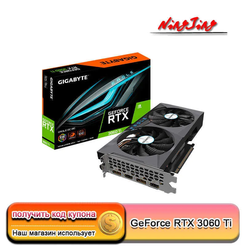 Gigabyte Geforce Rtx 3060 Ti Eagle OC 8G RTX 3060TI ATX 14000MHZ GDDR6 8GB دعم AMD Intel Desktop CPU LHR NEW