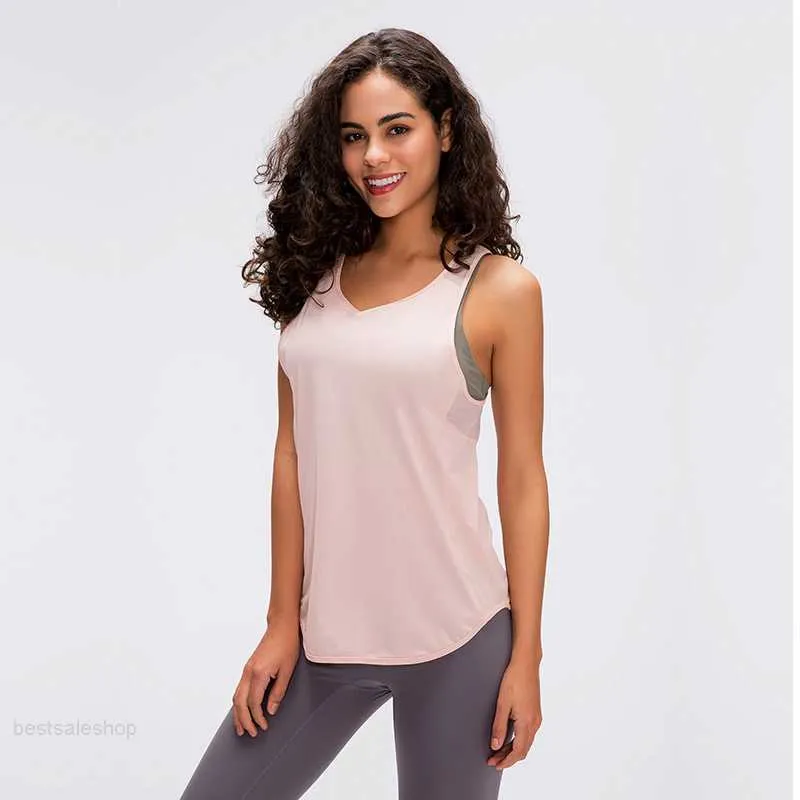 L-72 Dört Renk Kadın Yoga Tank Tops T-Shirt Çalışan Spor Yoga Üstleri Seksi Moda Yelek Açık Hızlı Kurutucu Lady Yoga Egzersiz Üst