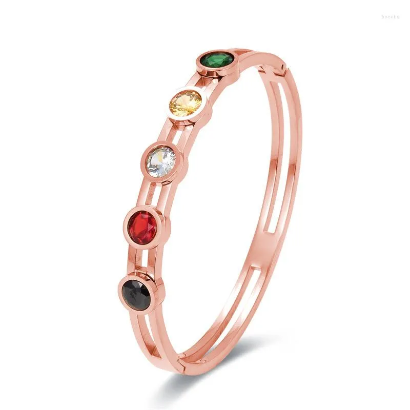 Bracelet en acier titane Bracelet pour femmes à la main mode luxe cristal mariage vacances élégant Vintage cadeaux