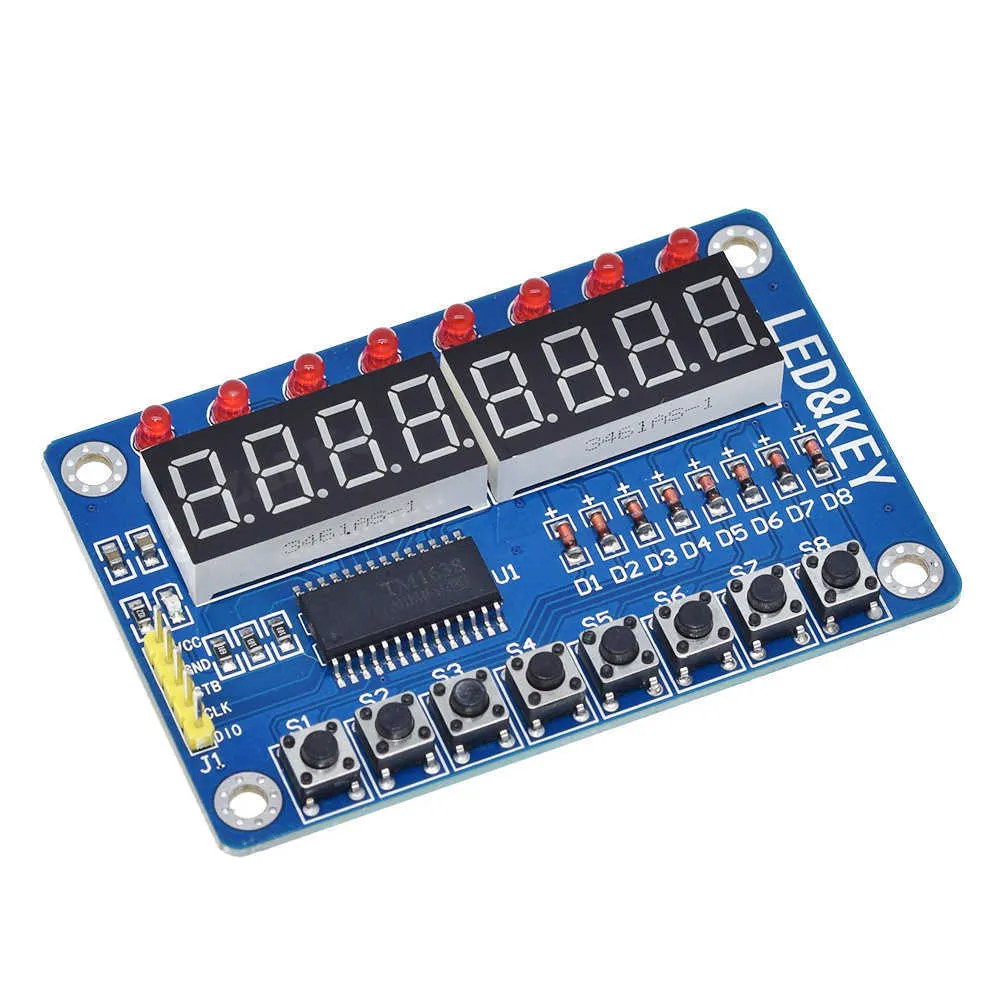 5V TM1638 Modulnyckel Display för AVR Arduino Ny 8-bitars Digital LED-rör Wavgat