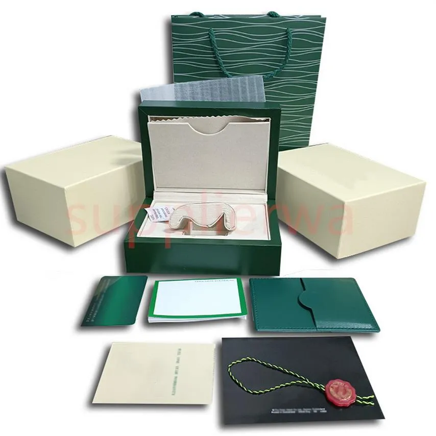 hjd rolex Brochure verde certificato scatole per orologi scatola regalo di qualità AAA scatola a sorpresa a conchiglia quadrata squisita scatola di lusso Custodie Carry242s