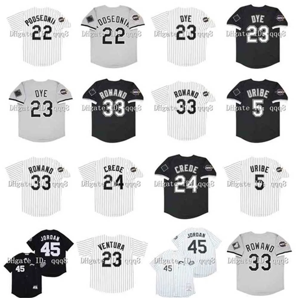 QQQ8 AIR01 VINTAGE 2005 Chicago Baseball Jersey 23 Jermaine Dye 45 Michael 33 Aaron Rowand 5 Juan Uribe 33 Aaron Rowand 24 Joe Crede 23 Robin Ventura