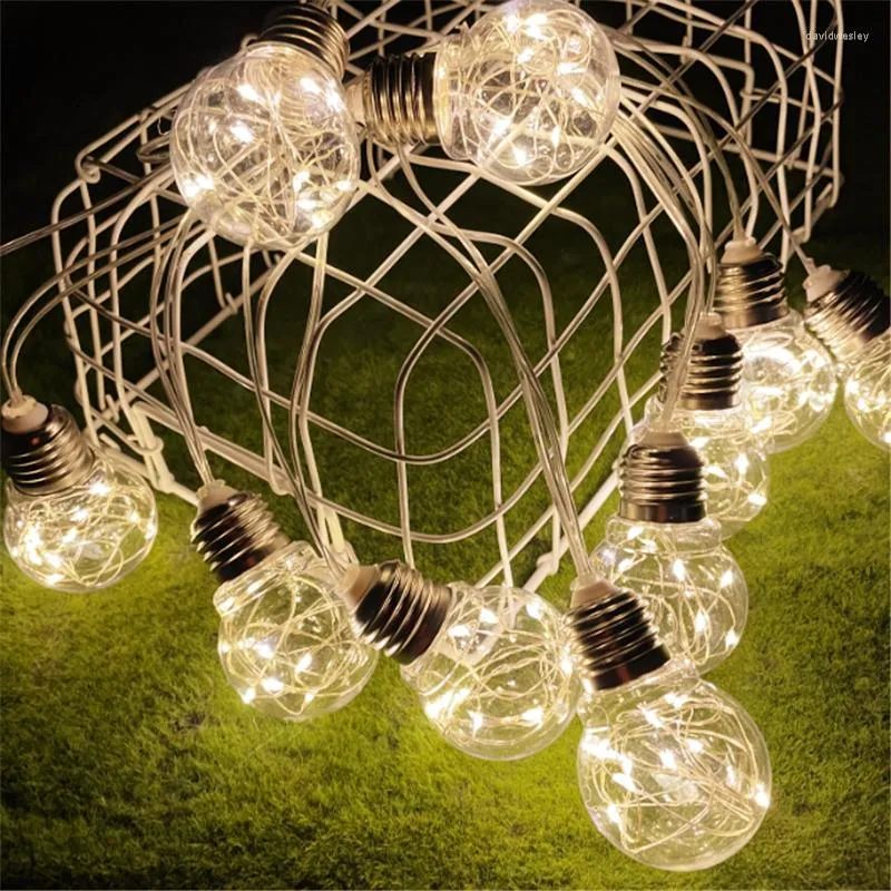 Strings LED Globe Light String Christmas Wedding Fairy Copper Lights Outdoor Garden Courtyard Decoration Garland G50 Bulb Lamp