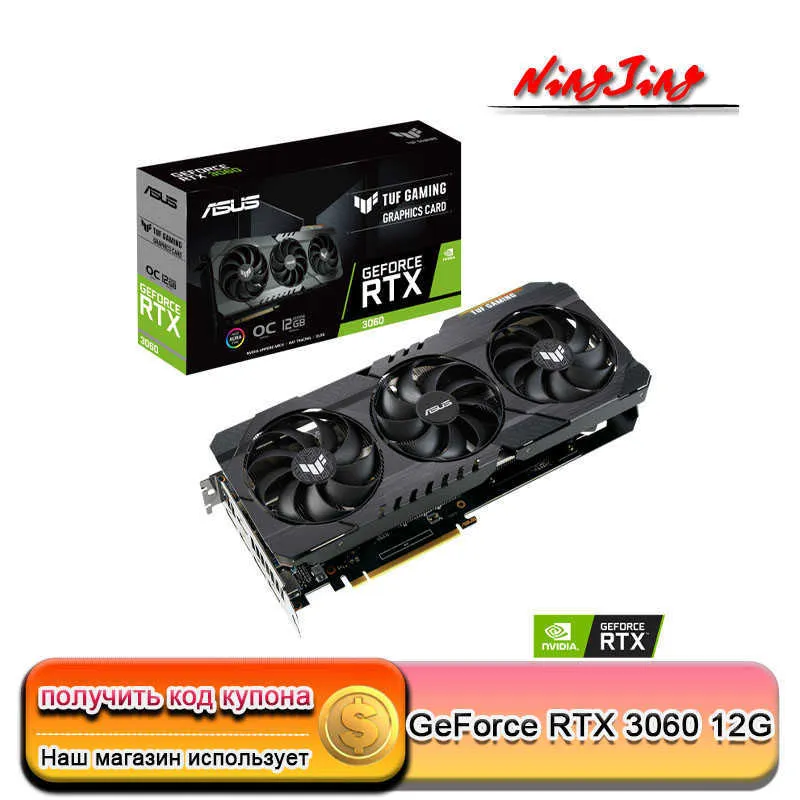 ASUS TUF RTX 3060 O12G V2 Gaming Video Cards GPU GRAPHIC CARD RTX3060 12GB دعم AMD Intel Desktop CPU LHR