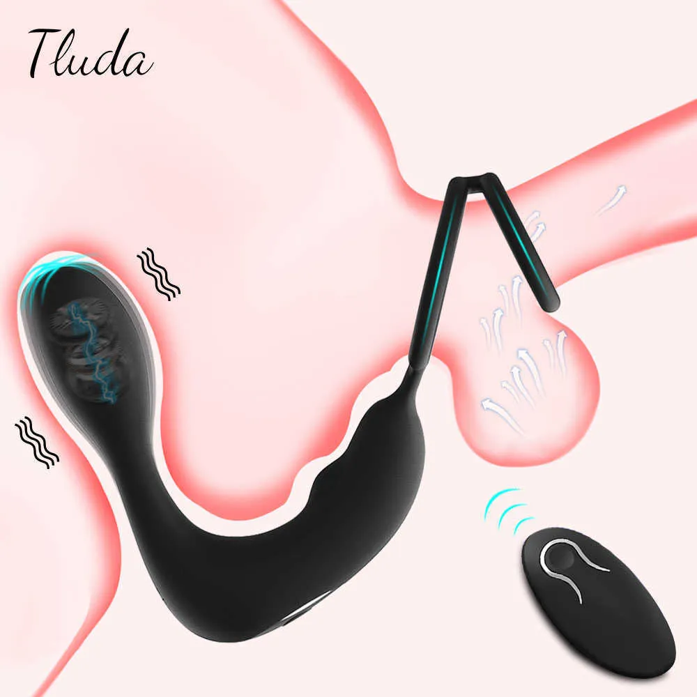 Itens de beleza Vibrador de massageador sem fio para homens anel de pênis Anal plug plug plug masculpador masturbador sexy tardar ejaculação bens adultos