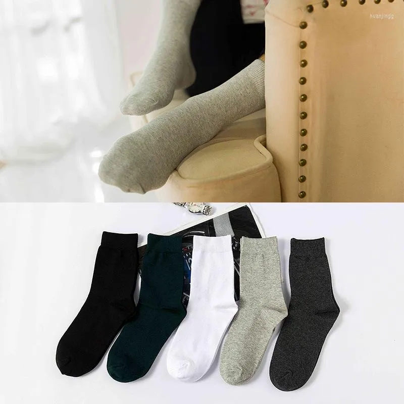 Chaussettes pour hommes 1 paire classique équipage solide coton drôle hommes calcetines hiver chaussettes chaudes pantoufles présentes pour 2023