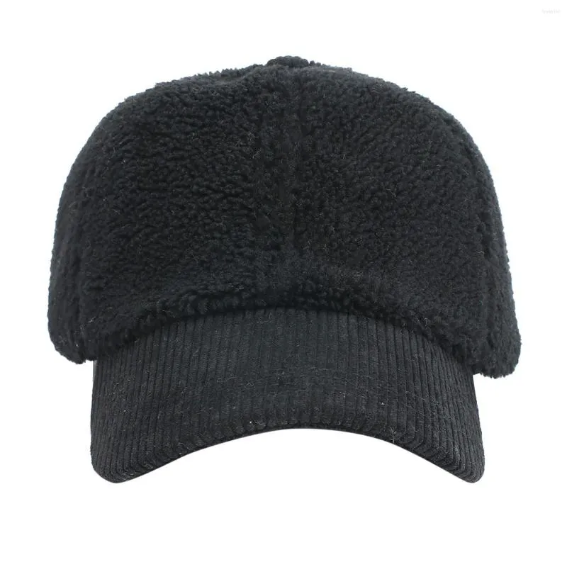 Kogelcaps meisje kleding faux lam wollen honkbal pet voor mannen dames teddy fleece sporthoeden warm winter buiten leer